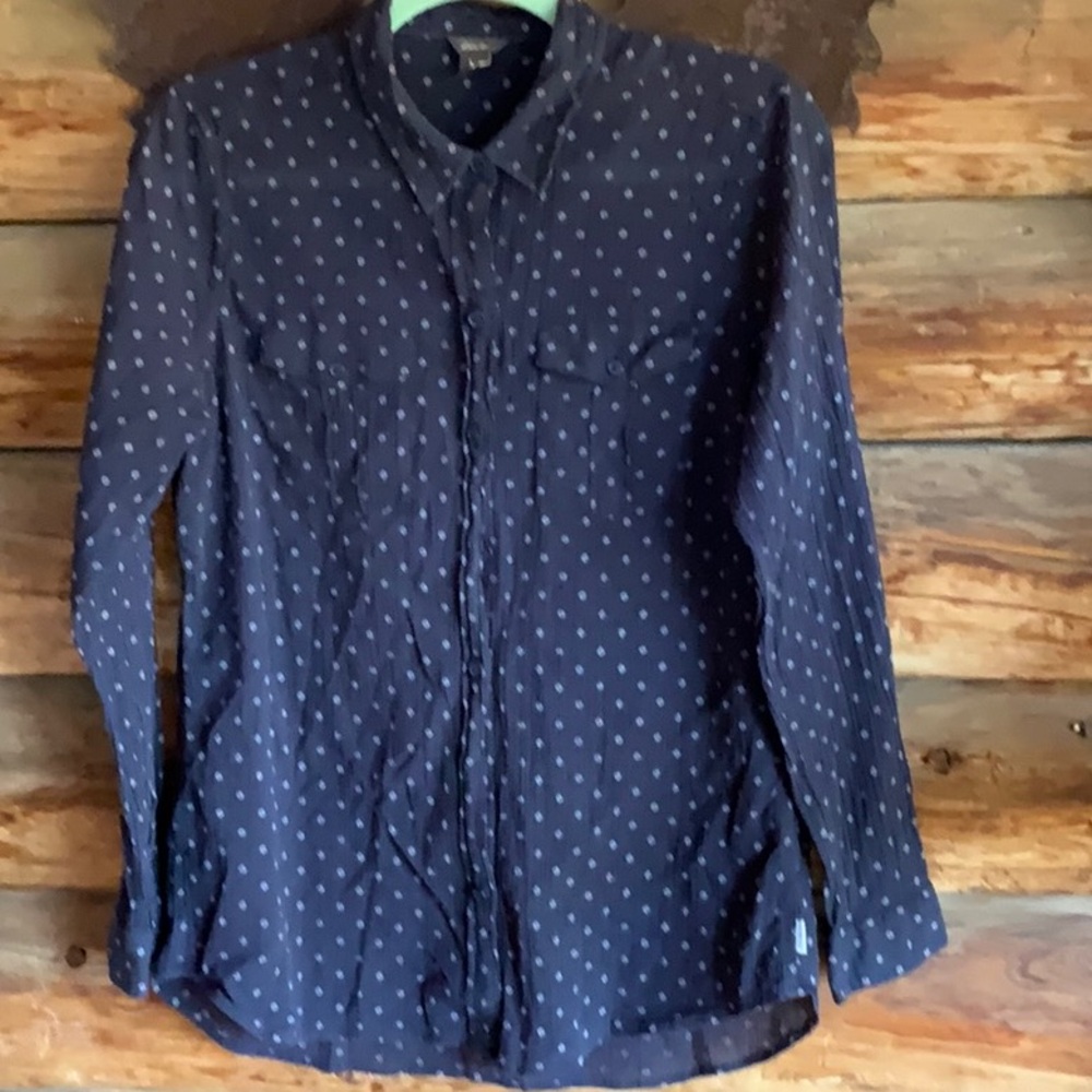 Eddie Bauer blue print shirt
